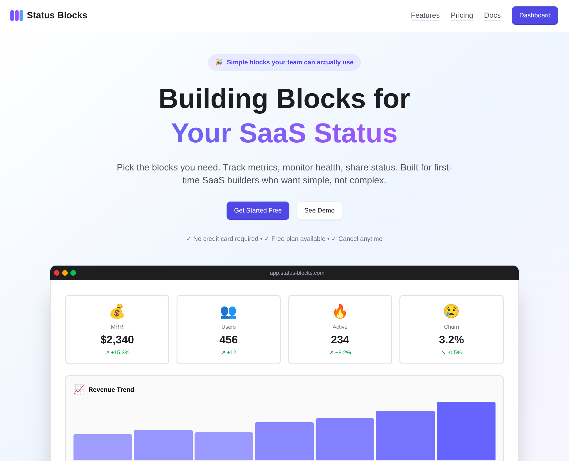 Status Blocks home page