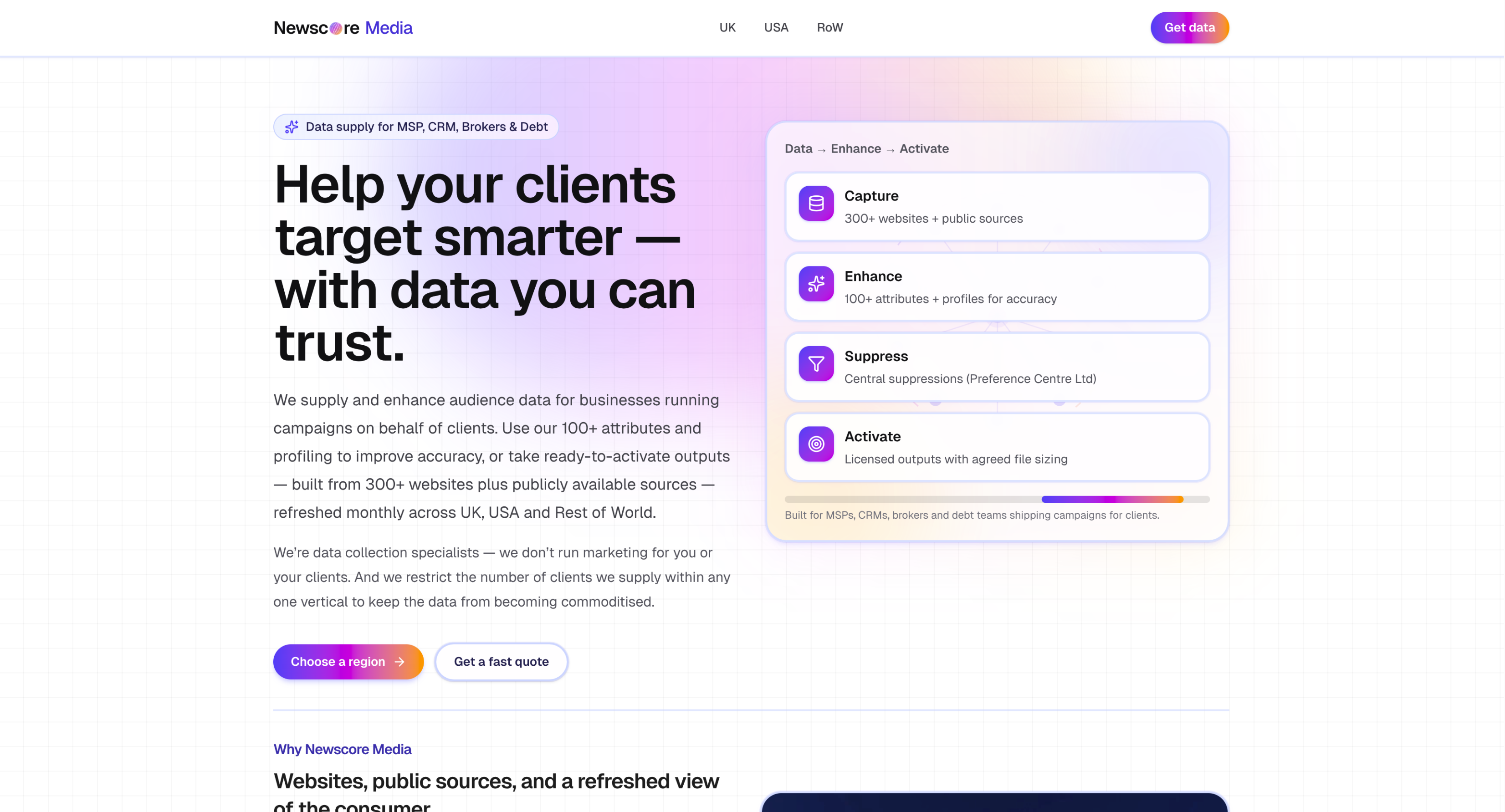 NewsCore web platform home page